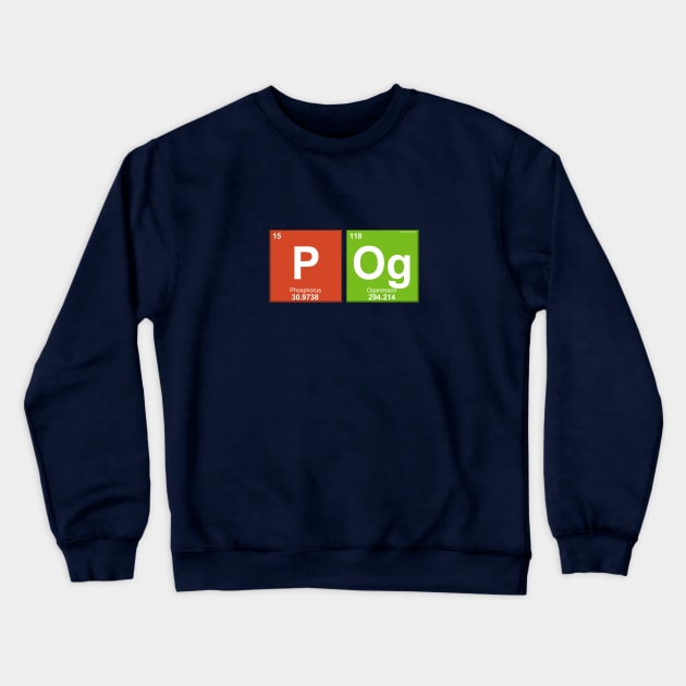 POG - Gamer Emote Meme - Periodic Table Design Crewneck Sweatshirt by BigBrainMerch